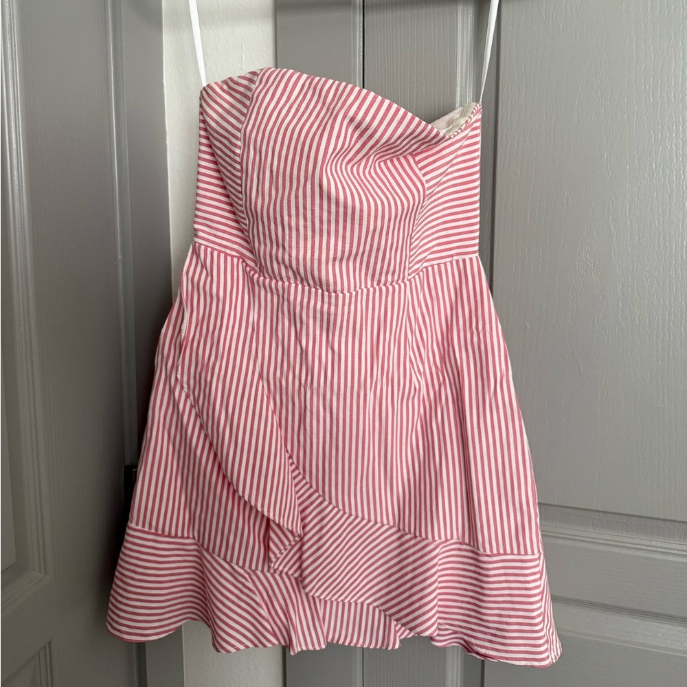 superdown Pink Striped Mini Dress